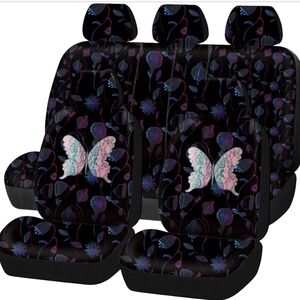 Sparkly Floral Butterfly Car Seat Covers